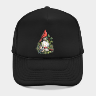 Winter Birds Cardinal Chickadee Nuthatch Titmouse Hat