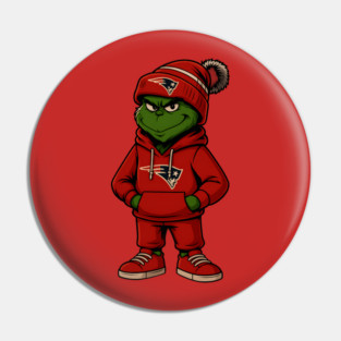 Grinch New England Patriots Football Christmas Sweater Pin