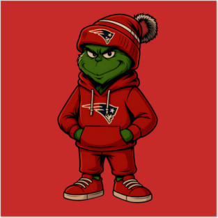 Grinch New England Patriots Football Christmas Sweater Posters and Art