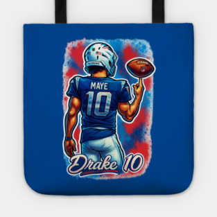 Drake Maye NE QB Caricature Cartoon design Tote