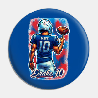 Drake Maye NE QB Caricature Cartoon design Pin