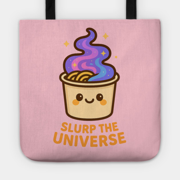 Slurp the Universe – Cosmo Bites Kawaii Galaxy Noodle Cup Design Tote by Anne Lee