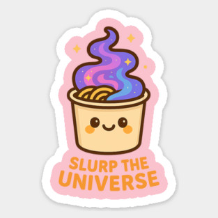 Slurp the Universe – Cosmo Bites Kawaii Galaxy Noodle Cup Design Sticker