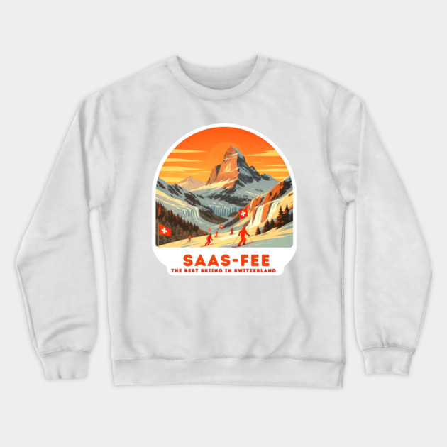 Saas-Fee Switzerland - The Best Skiing Spot Crewneck Sweatshirt by Art2Wear