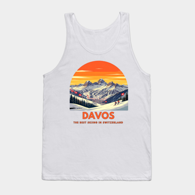 Davos Skiing Switzerland Best Resort Winter Sport Tank Top by Art2Wear
