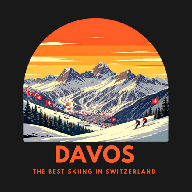 Davos Skiing Switzerland Best Resort Winter Sport by Art2Wear
