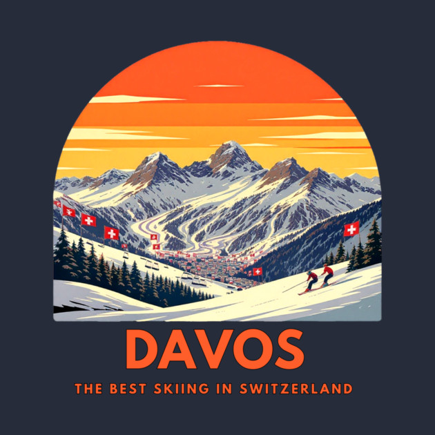 Davos Skiing Switzerland Best Resort Winter Sport by Art2Wear