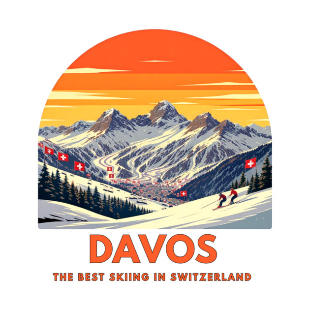 Davos Skiing Switzerland Best Resort Winter Sport by Art2Wear