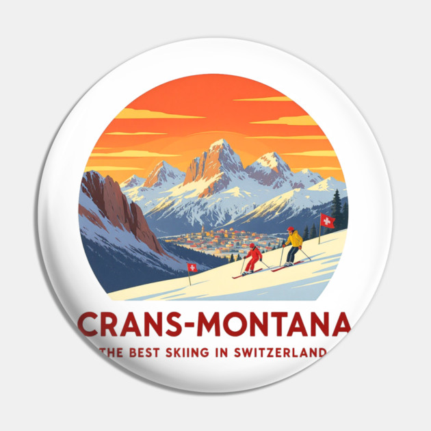 Crans-Montana Switzerland Skiing The Best Place Ever Pin by Art2Wear