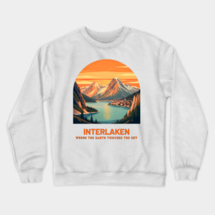 Interlaken Switzerland - Where Earth Touches Sky Crewneck Sweatshirt