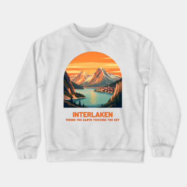 Interlaken Switzerland - Where Earth Touches Sky Crewneck Sweatshirt by Art2Wear