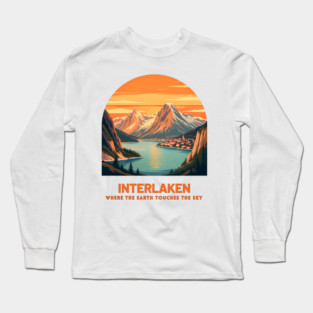 Interlaken Switzerland - Where Earth Touches Sky Long Sleeve T-Shirt
