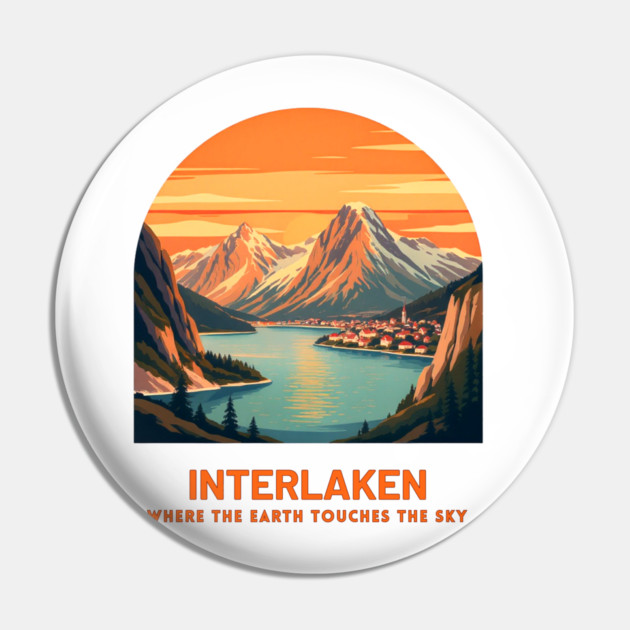 Interlaken Switzerland - Where Earth Touches Sky Pin by Art2Wear