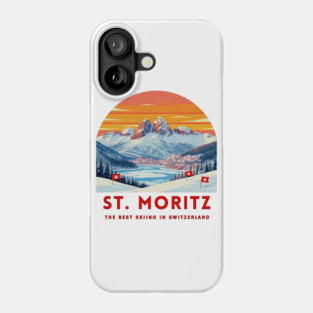 St. Moritz Switzerland Ski Resort Winter Travel Phone Case