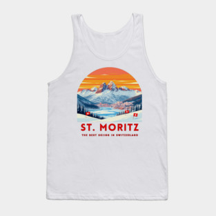 St. Moritz Switzerland Ski Resort Winter Travel Tank Top