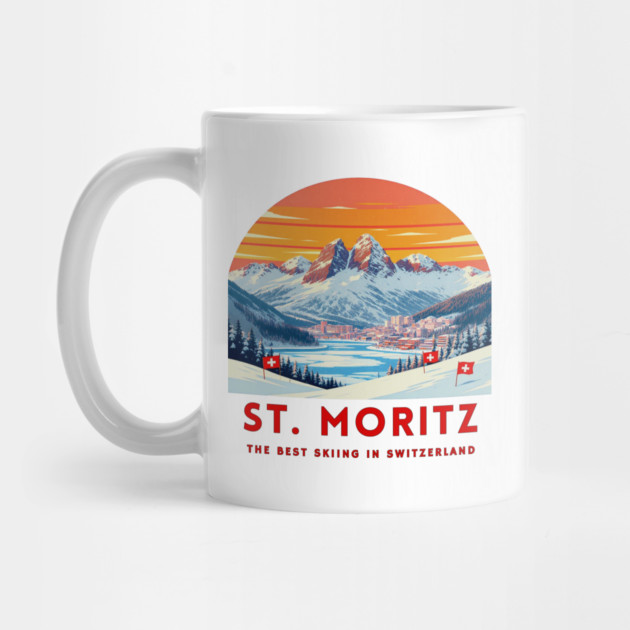 St. Moritz Switzerland Ski Resort Winter Travel by Art2Wear