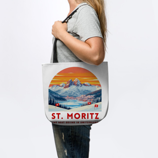 St. Moritz Switzerland Ski Resort Winter Travel by Art2Wear