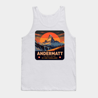 Andermatt The Best Skiing in Switzerland Souvenir Tank Top