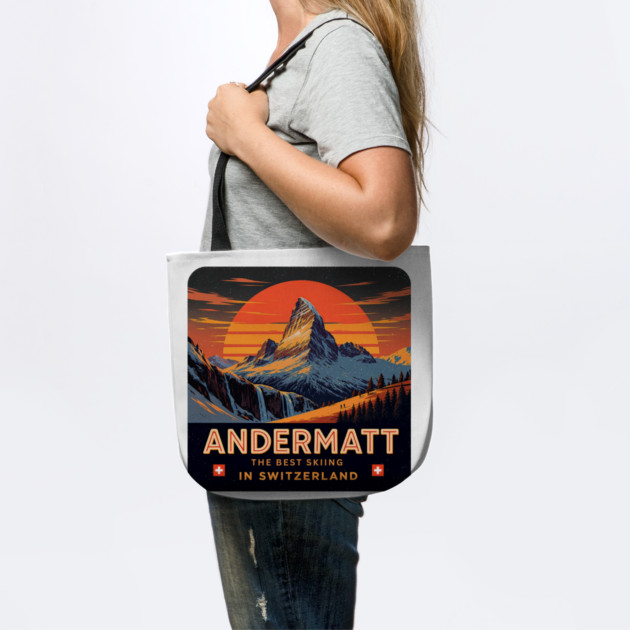 Andermatt The Best Skiing in Switzerland Souvenir by Art2Wear