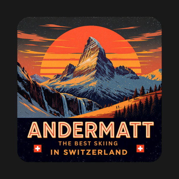 Andermatt The Best Skiing in Switzerland Souvenir by Art2Wear