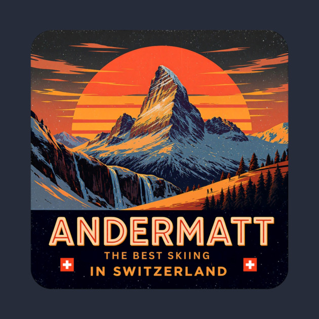 Andermatt The Best Skiing in Switzerland Souvenir by Art2Wear