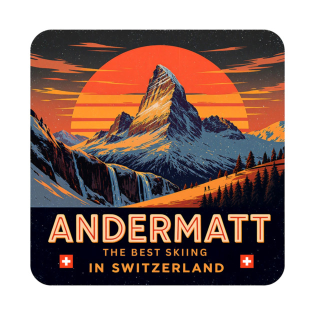 Andermatt The Best Skiing in Switzerland Souvenir by Art2Wear