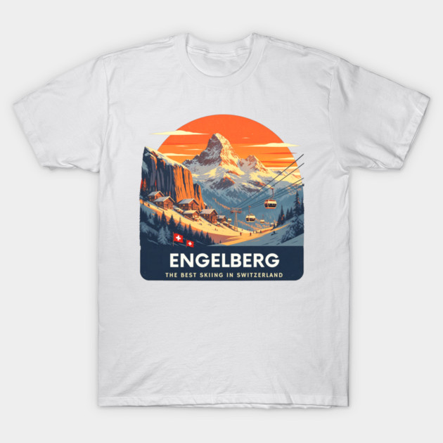 Engelberg Skiing Resort Best of Switzerland T-Shirt by Art2Wear
