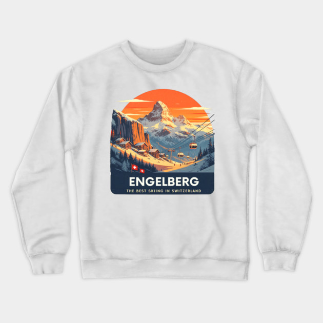 Engelberg Skiing Resort Best of Switzerland Crewneck Sweatshirt by Art2Wear