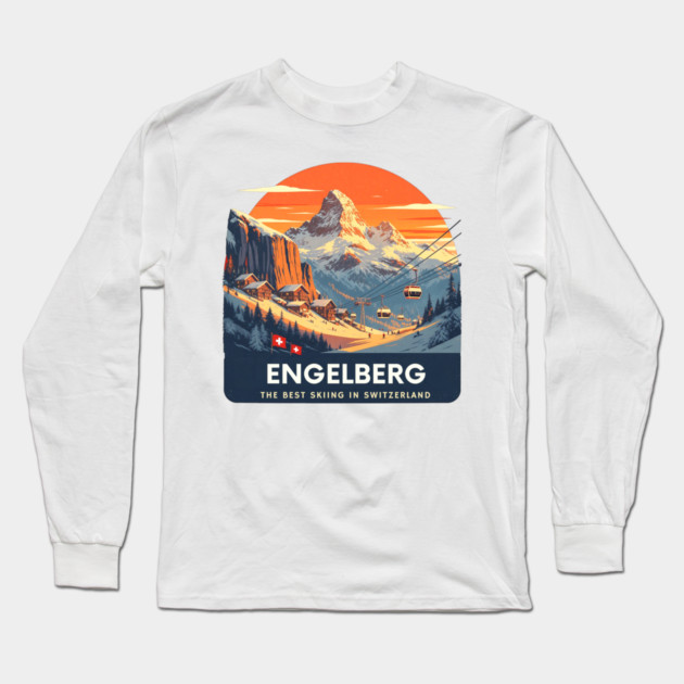 Engelberg Skiing Resort Best of Switzerland Long Sleeve T-Shirt by Art2Wear