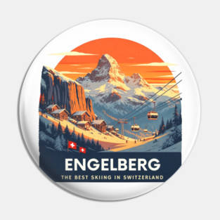 Engelberg Skiing Resort Best of Switzerland Pin