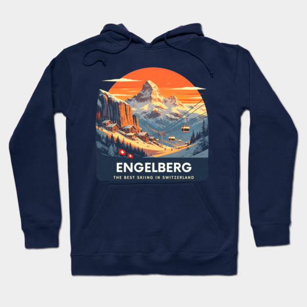 Engelberg Skiing Resort Best of Switzerland Hoodie by Art2Wear