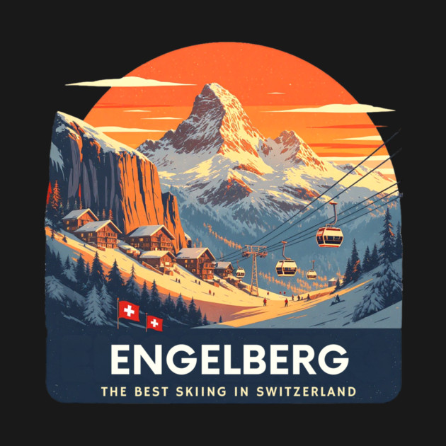 Engelberg Skiing Resort Best of Switzerland by Art2Wear