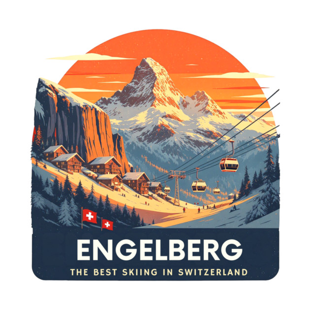 Engelberg Skiing Resort Best of Switzerland by Art2Wear