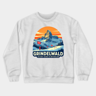 Grindelwald Best Skiing in Switzerland Souvenir Crewneck Sweatshirt