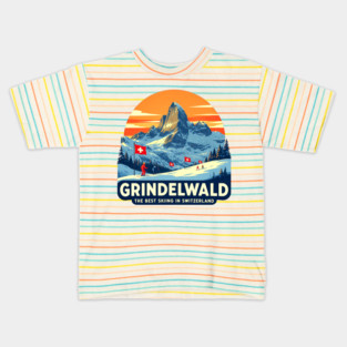 Grindelwald Best Skiing in Switzerland Souvenir Kids T-Shirt