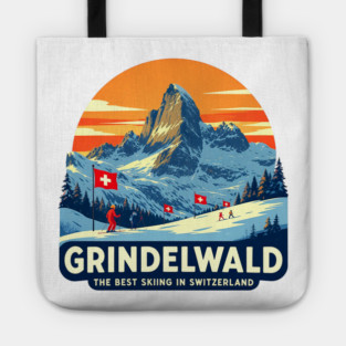 Grindelwald Best Skiing in Switzerland Souvenir Tote