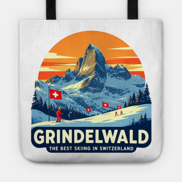 Grindelwald Best Skiing in Switzerland Souvenir Tote by Art2Wear