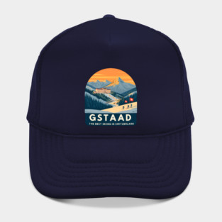Gstaad Switzerland Skiing Mountains Travel Souvenir Hat