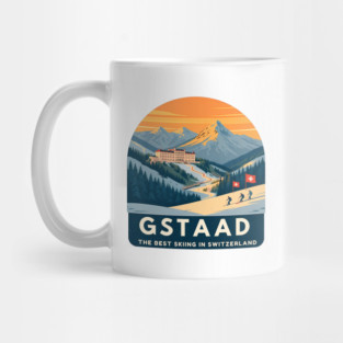 Gstaad Switzerland Skiing Mountains Travel Souvenir Mug