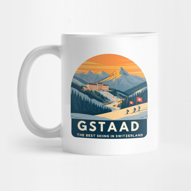 Gstaad Switzerland Skiing Mountains Travel Souvenir by Art2Wear