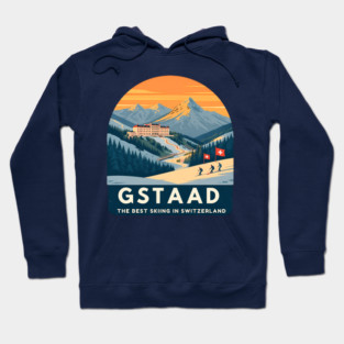 Gstaad Switzerland Skiing Mountains Travel Souvenir Hoodie