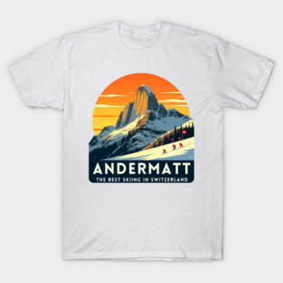 Andermatt Skiing in Switzerland Vacation Trip T-Shirt