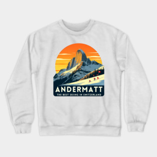Andermatt Skiing in Switzerland Vacation Trip Crewneck Sweatshirt