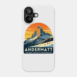 Andermatt Skiing in Switzerland Vacation Trip Phone Case
