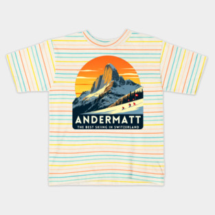 Andermatt Skiing in Switzerland Vacation Trip Kids T-Shirt