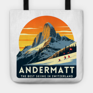 Andermatt Skiing in Switzerland Vacation Trip Tote