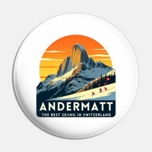 Andermatt Skiing in Switzerland Vacation Trip Pin