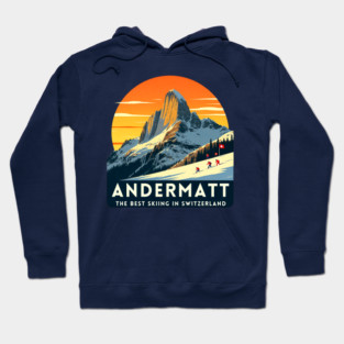 Andermatt Skiing in Switzerland Vacation Trip Hoodie