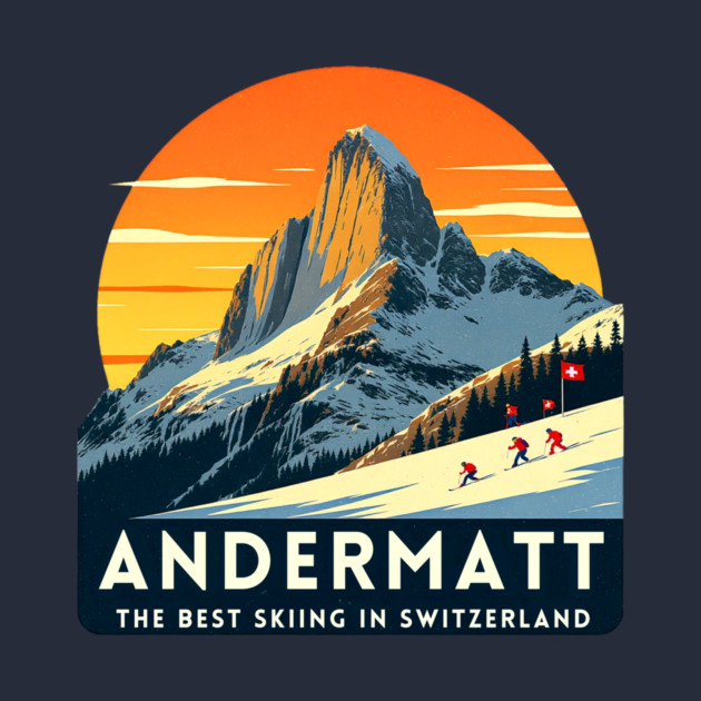 Andermatt Skiing in Switzerland Vacation Trip by Art2Wear