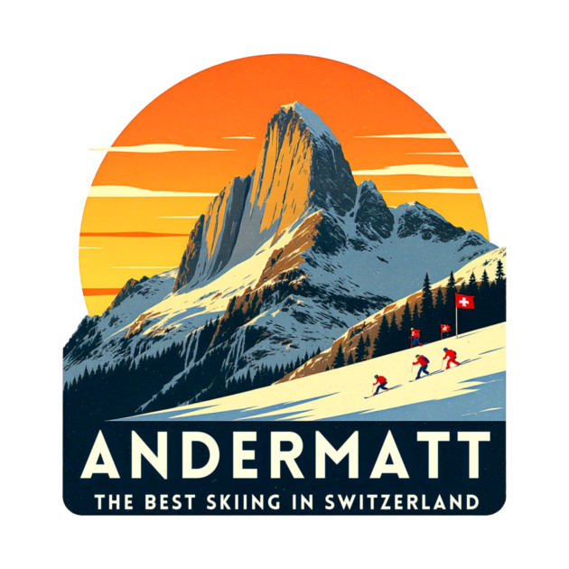 Andermatt Skiing in Switzerland Vacation Trip by Art2Wear